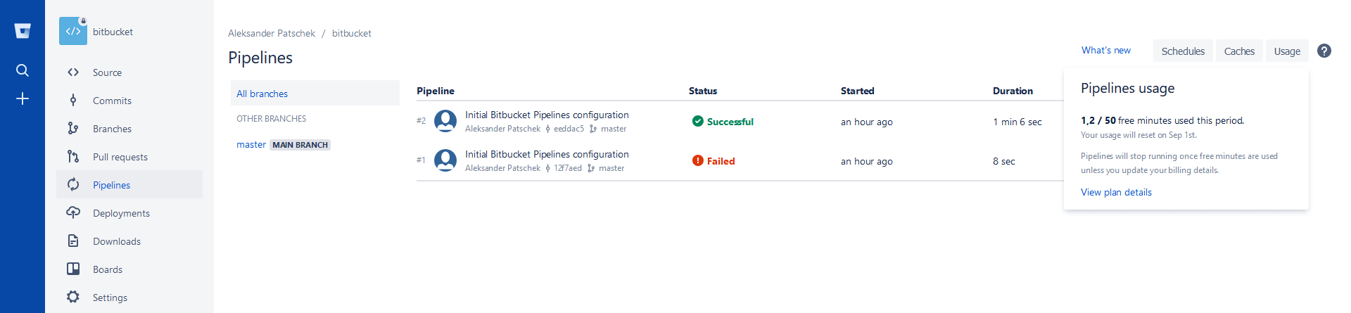 pipelines minutes left